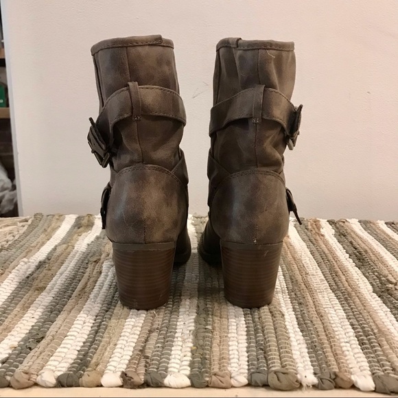 Taupe man made leather ankle fashion boots - Picture 5 of 8